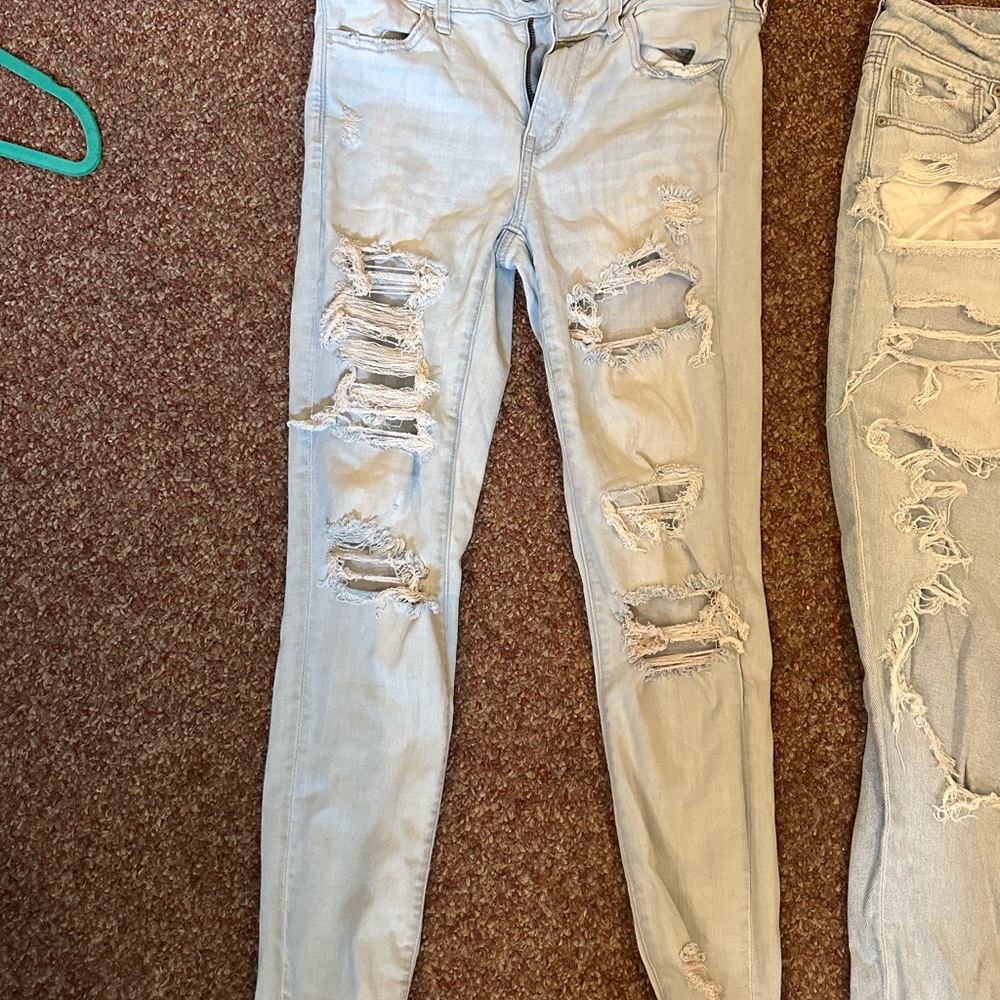 Distressed Light Blue Jeans